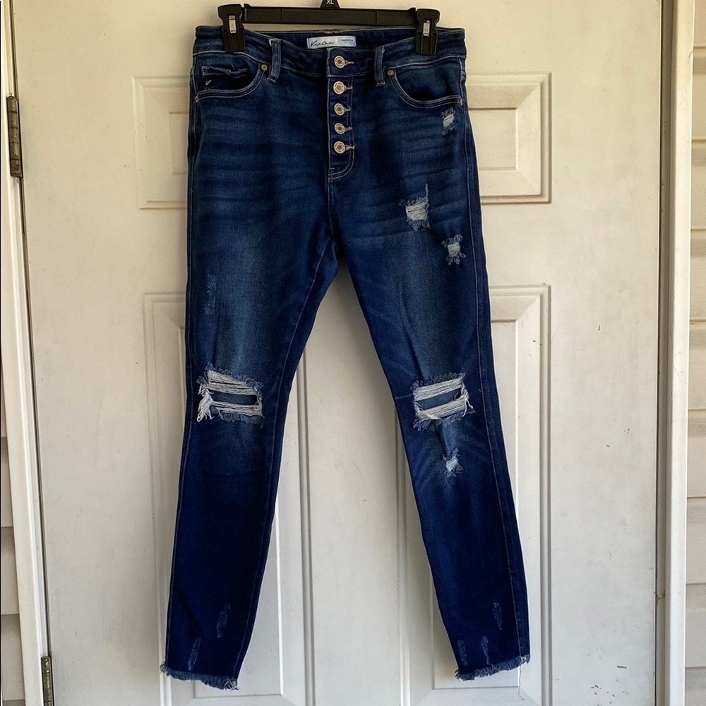 Women's Distressed Blue Jeans